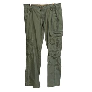 Lei Women's Olive Green Cotton Low Rise Cargo Pants‎ Size 11 JR Grunge  Y2K